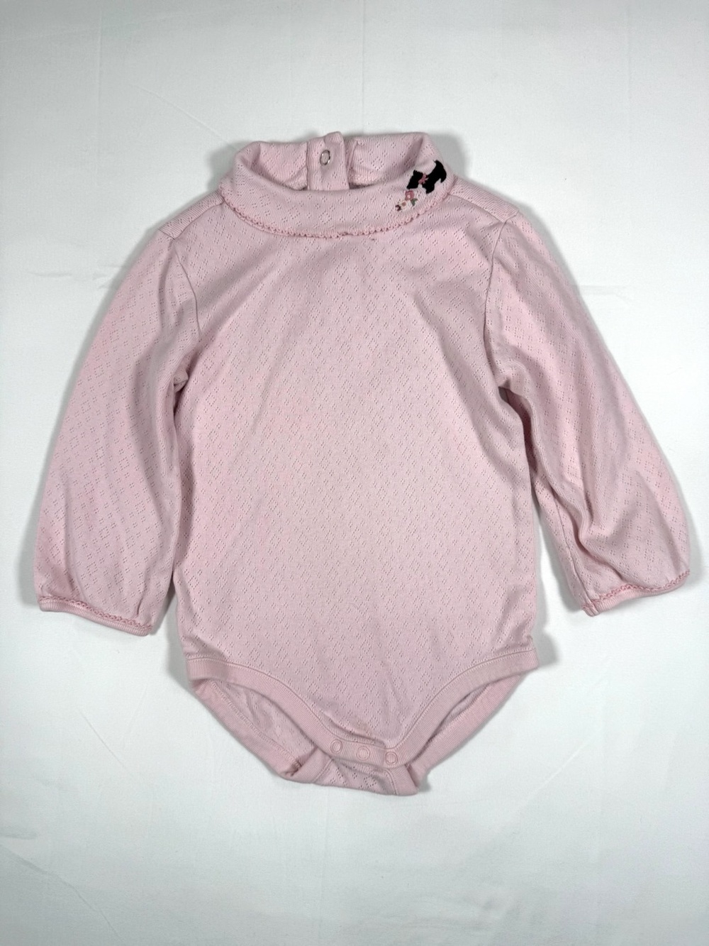 VINTAGE GYMBOREE 2006 Baby Girls Pointelle Turtleneck Bodysuit 18–24M Cotton